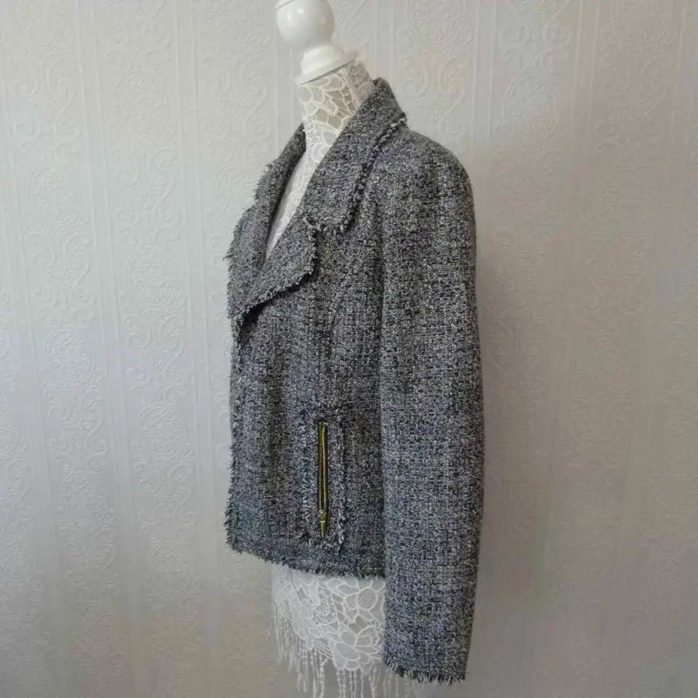 LKNW Michael Kors Tweed Fringe Blazer jacket 12